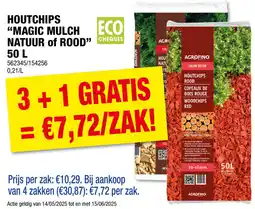 Hubo Houtchips Magic Mulch Natuur of Rood aanbieding