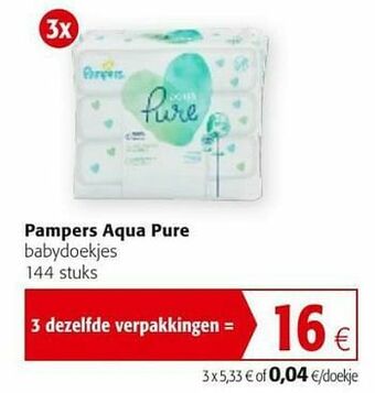 Colruyt Pampers aqua pure babydoekjes aanbieding