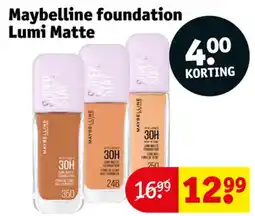Kruidvat Maybelline foundation Lumi Matte aanbieding
