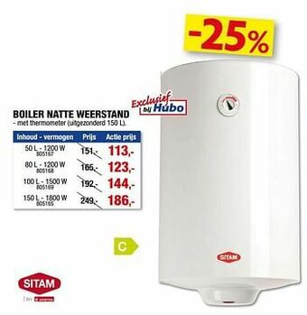 Hubo Boiler natte weerstand aanbieding