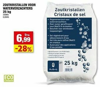 Hubo Zoutkristallen voor waterverzachters aanbieding