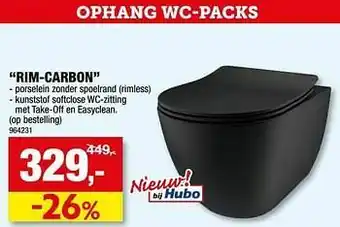 Hubo Ophang wc-pack rim-carbon aanbieding