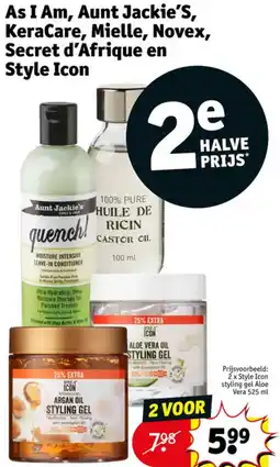 Kruidvat As I Am, Aunt Jackie's, KeraCare, Mielle, Novex, Secret d'Afrique en Style Icon aanbieding
