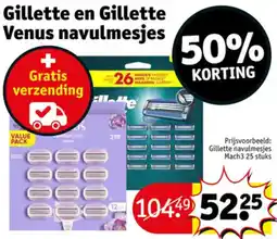 Kruidvat Gillette en Gillette Venus navulmesjes aanbieding