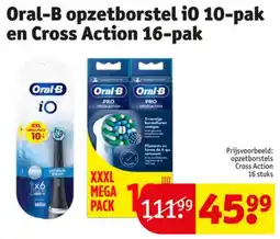 Kruidvat Oral-B opzetborstel i0 10-pak en Cross Action 16-pak aanbieding