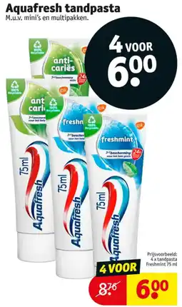 Kruidvat Aquafresh tandpasta aanbieding