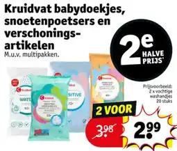 Kruidvat Kruidvat babydoekjes, snoetenpoetsers en verschonings- artikelen aanbieding