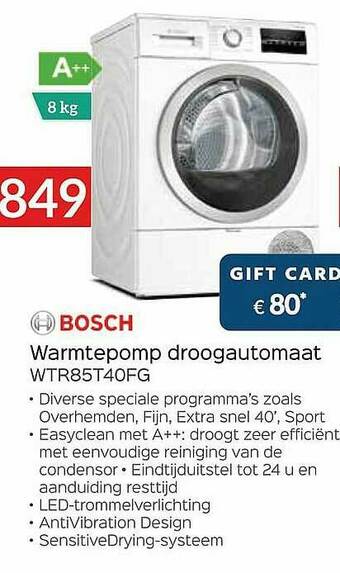 Selexion Bosch Warmtepomp Droogautomaat aanbieding