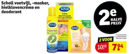 Kruidvat Scholl voetvijl, -masker, hielkloven crème en deodorant aanbieding