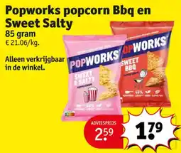 Kruidvat Popworks popcorn Bbq en Sweet Salty aanbieding