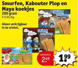 Kruidvat Smurfen, Kabouter Plop en Maya koekjes aanbieding