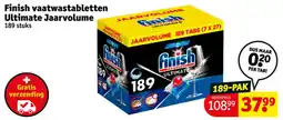 Kruidvat Finish vaatwastabletten Ultimate Jaarvolume aanbieding