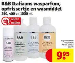 Kruidvat B&B Italiaans wasparfum, opfrissertje en wasmiddel aanbieding