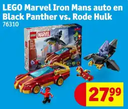 Kruidvat Lego Marvel Iron Mans auto en Black Panther vs. Rode Hulk aanbieding