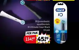 Kruidvat opzetborstels iO Ultimate Clean Black 10-pak aanbieding