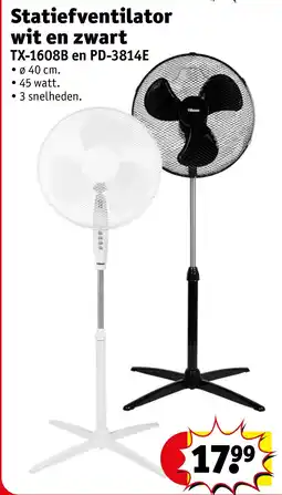 Kruidvat Statiefventilator wit en zwart aanbieding