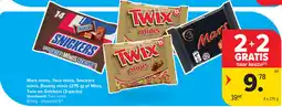 Carrefour Mars minis, Twix minis, Snickers minis, Bounty minis of Mars, Twix en Snickers aanbieding