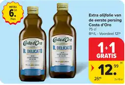 Carrefour Extra olijfolie van de eerste persing Costa d'Oro aanbieding