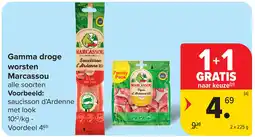 Carrefour Gamma droge worsten Marcassou aanbieding