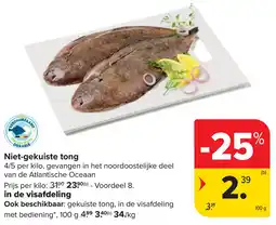 Carrefour Niet-gekuiste tong in de visafdeling aanbieding