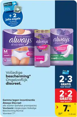 Carrefour Gamma tegen incontinentie Always Discreet aanbieding