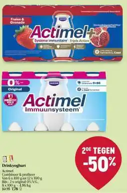 Delhaize Actimel aanbieding