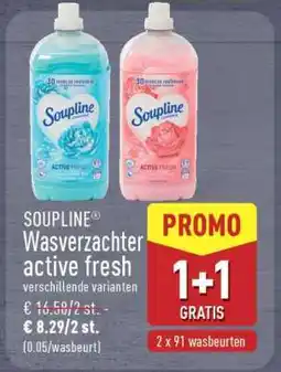ALDI SOUPLINE Wasverzachter active fresh aanbieding