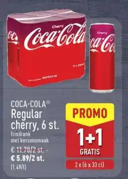 ALDI COCA-COLA Regular cherry, 6 st aanbieding
