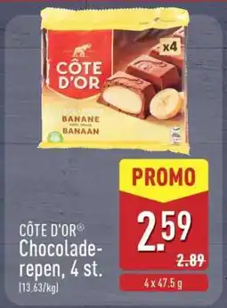 ALDI CÔTE D'OR Chocoladerepen, 4 st aanbieding