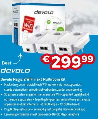 Exellent Devolo Magic 2 WiFi next Multiroom Kit aanbieding