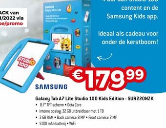 Exellent Samsung Galaxy Tab A7 Lite Studio 100 Kids Edition - SUR220NZK aanbieding
