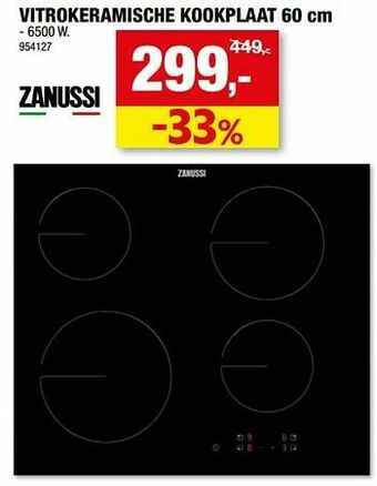 Zanussi vitrokeramische kookplaat
