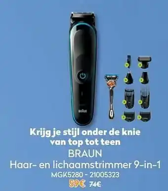 Krëfel Braun haar- en lichaamstrimmer 9-in-1 mgk5280 aanbieding