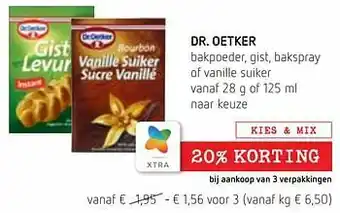 Spar Colruyt Dr. oetker bakpoeder gist bakspray of vanille suiker aanbieding