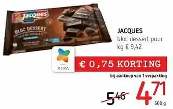 Spar Colruyt Jacques bloc dessert puur aanbieding