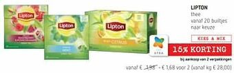 Spar Colruyt Lipton thee aanbieding