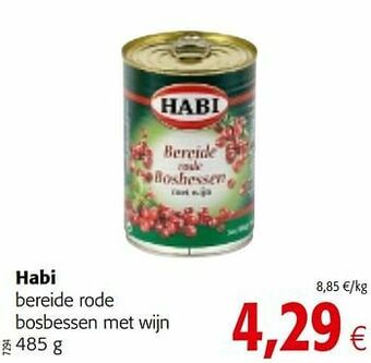 Colruyt Habi bereide rode bosbessen met wijn aanbieding