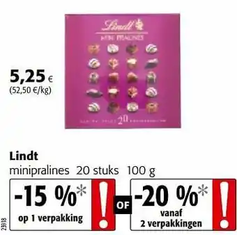 Colruyt Lindt minipralines aanbieding