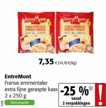 Colruyt Entremont franse emmentaler extra fijne geraspte kaas aanbieding