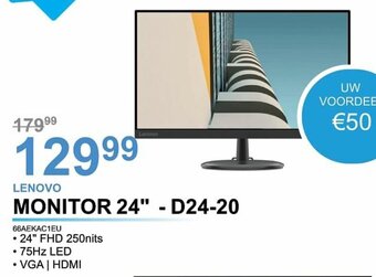 Computer Checkpoint Lenovo Monitor 24" - D24-20 aanbieding