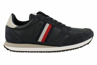 Berca Shoes Tommy Hilfiger Sneaker Laag Heren Runner Low Leather Stripes - Blauw aanbieding