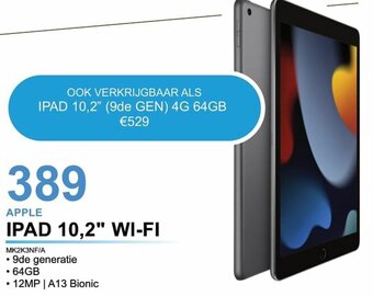 Apple iPAD 10.2" Wi-Fi