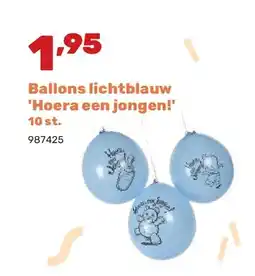 Happyland Ballons lichtblauw 'Hoera een jongen!' 10 st aanbieding