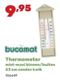 Happyland Thermometer mini-maxi binnen/buiten 23 cm zonder kwik aanbieding