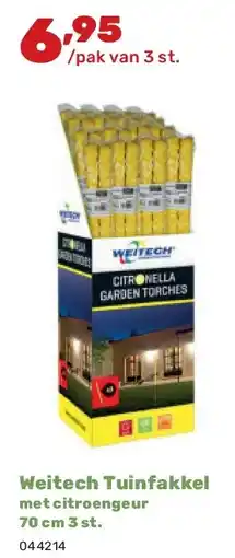 Happyland Weitech Tuinfakkel met citroengeur 70 cm 3 st aanbieding