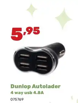 Happyland Dunlop Autolader 4 way usb 4.8A aanbieding