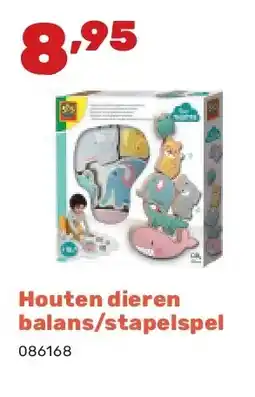 Happyland Houten dieren balans/stapelspel aanbieding