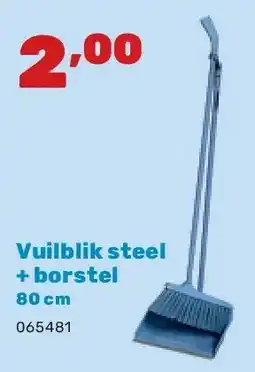 Happyland Vuilblik steel + borstel 80 cm aanbieding