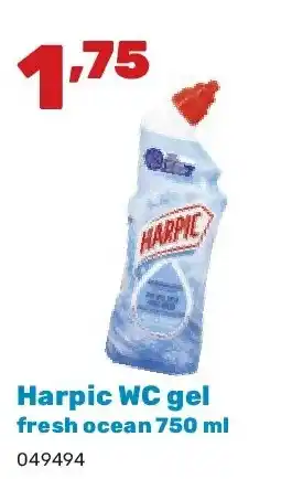 Happyland Harpic WC gel fresh ocean 750 ml aanbieding