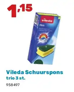 Happyland Vileda Schuurspons trio 3 st aanbieding